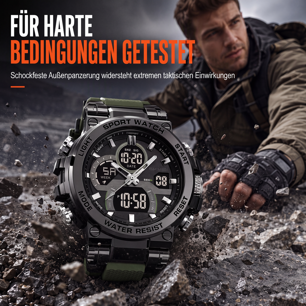 📢📢50% RABATT !!⏰Taktische Digital-Sportuhr im Stil 50M, wasserdicht und multifunktional
