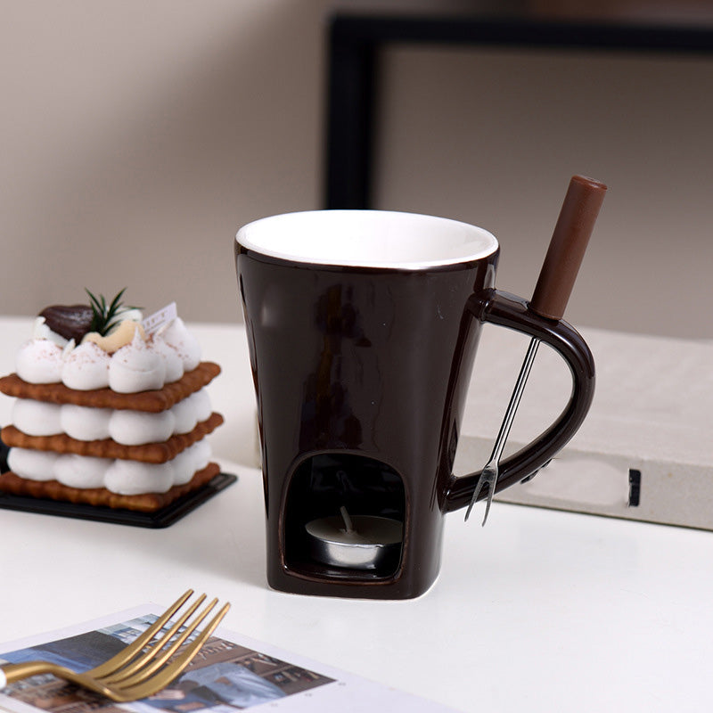 🥳2026 HEISSER DEAL🥳💞50K+ VERKAUFT! 🍫🕯️ 50% RABATT! Keramik Schoko-Fonduetasse – Teelicht-Warmhaltung, inkl. Fonduegabel. Perfekt für Dates & Weihnachten! 🎄💚
