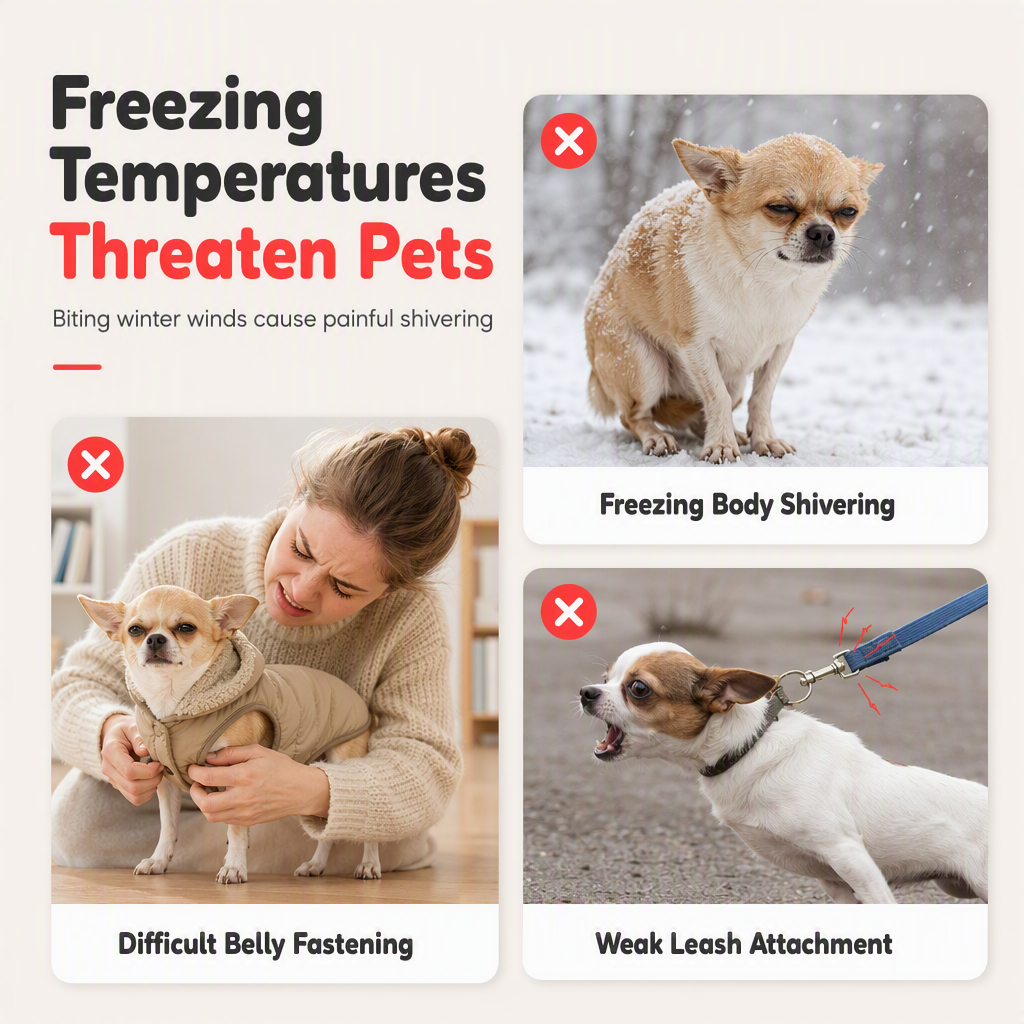 🐶 50% RABATT! ❄️ Hunde-Winterweste – Fleecefutter, winddicht & mit Anlein-Ring ✨