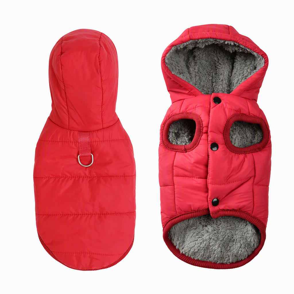 🐶 50% RABATT! ❄️ Hunde-Winterweste – Fleecefutter, winddicht & mit Anlein-Ring ✨