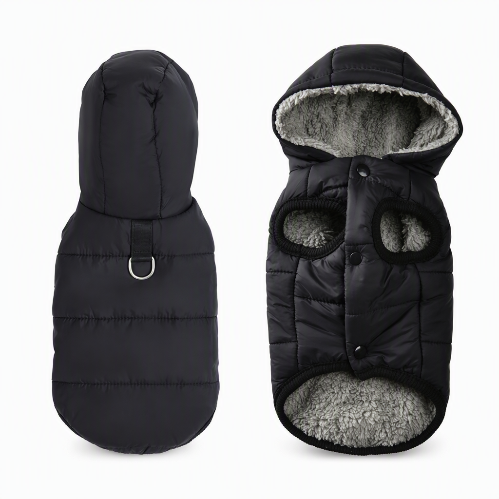 🐶 50% RABATT! ❄️ Hunde-Winterweste – Fleecefutter, winddicht & mit Anlein-Ring ✨