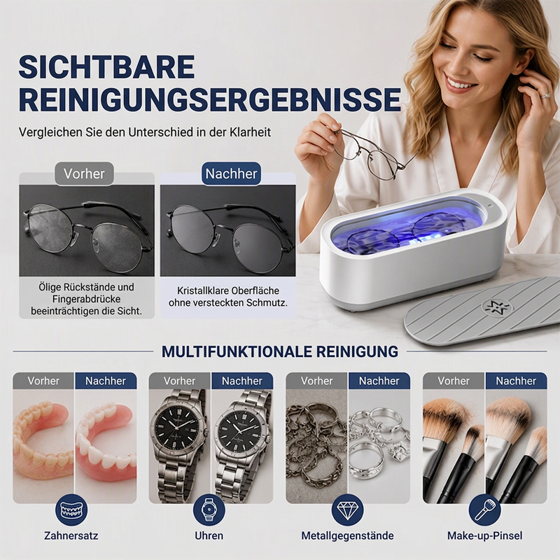 📢📢50% RABATT !!⏰Multifunktionaler Ultraschallreiniger