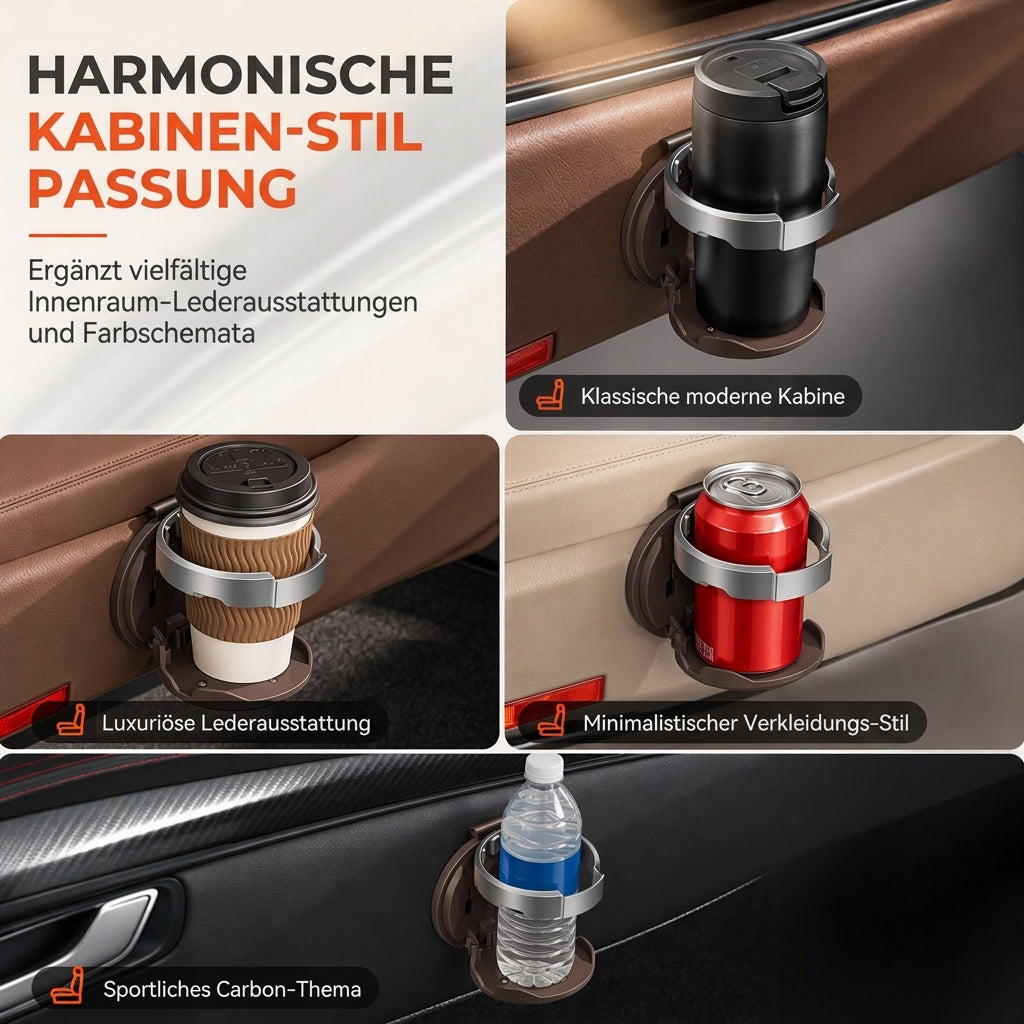 📢📢50% RABATT !!⏰Multifunktionaler klappbarer Autotür-Becherhalter, Aufbewahrungsregal für Getränke und Wasserflaschen mit großem Durchmesser