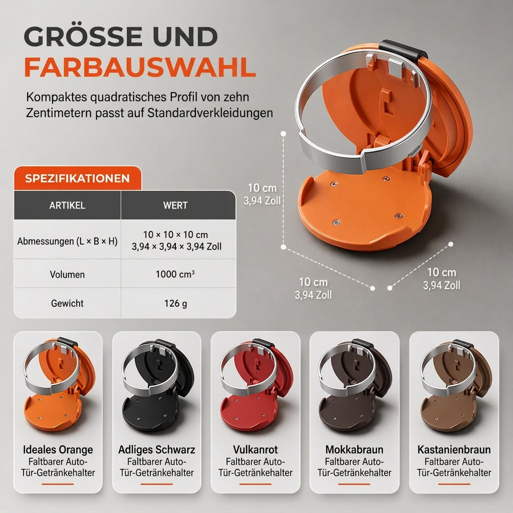 📢📢50% RABATT !!⏰Multifunktionaler klappbarer Autotür-Becherhalter, Aufbewahrungsregal für Getränke und Wasserflaschen mit großem Durchmesser