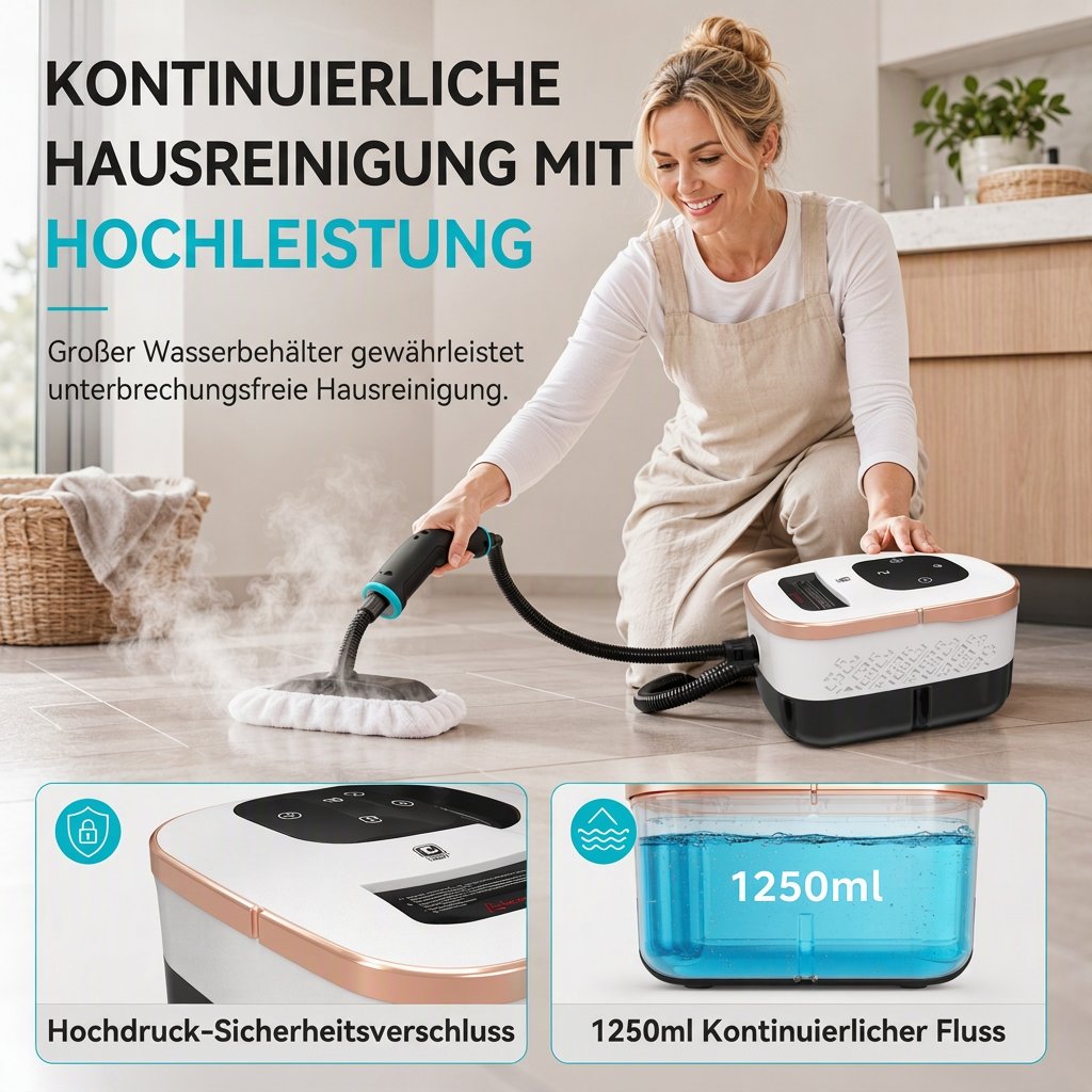 📢📢50% RABATT !♨️ Dampfreiniger mit Digitalanzeige – Hochdruck & Hochtemperatur, multifunktional für Küche, Bad & Haushalt