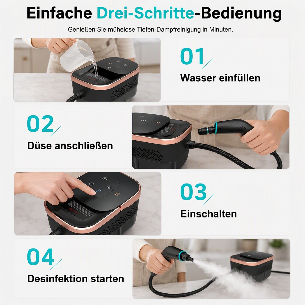📢📢50% RABATT !♨️ Dampfreiniger mit Digitalanzeige – Hochdruck & Hochtemperatur, multifunktional für Küche, Bad & Haushalt