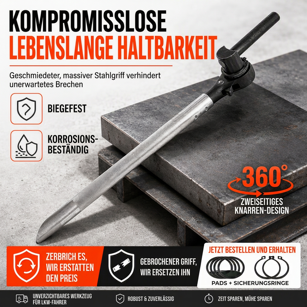 🔧50% RABATT⏰Ratschenschlüssel für LKW-Seile, 360° drehbar, stabil & belastbar🚛