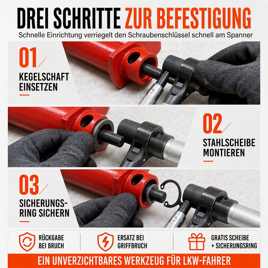 🔧50% RABATT⏰Ratschenschlüssel für LKW-Seile, 360° drehbar, stabil & belastbar🚛