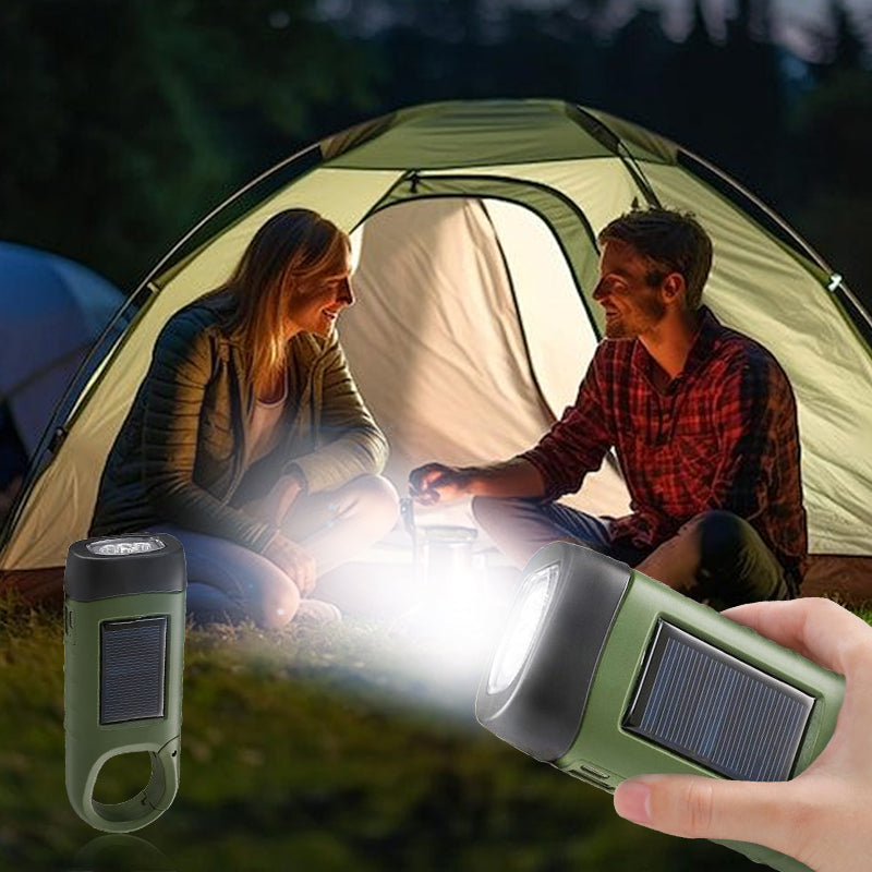 📢📢50% RABATT !!⏰Outdoor-Notlampe (Handkurbel + Solar + USB-Aufladung)