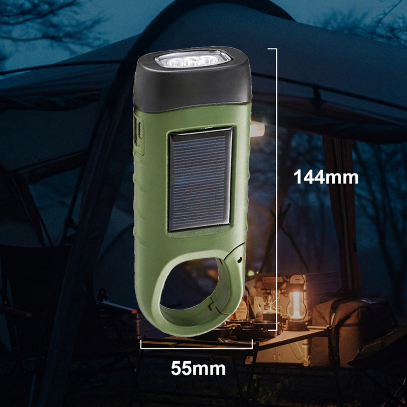 📢📢50% RABATT !!⏰Outdoor-Notlampe (Handkurbel + Solar + USB-Aufladung)