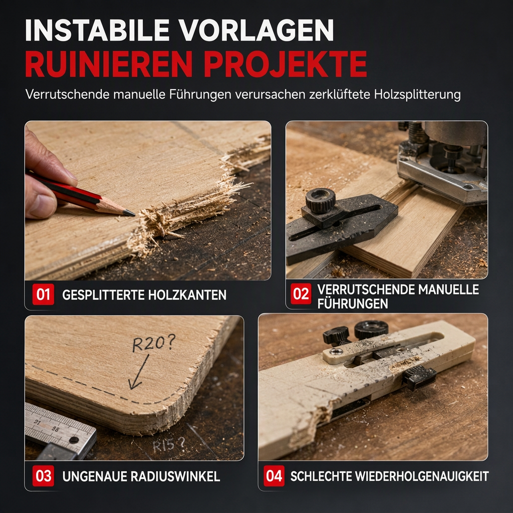 🔧 50% RABATT! 🪚 R-Winkel-Frässchablone – Für abgerundete Ecken & Holzbearbeitung ✨