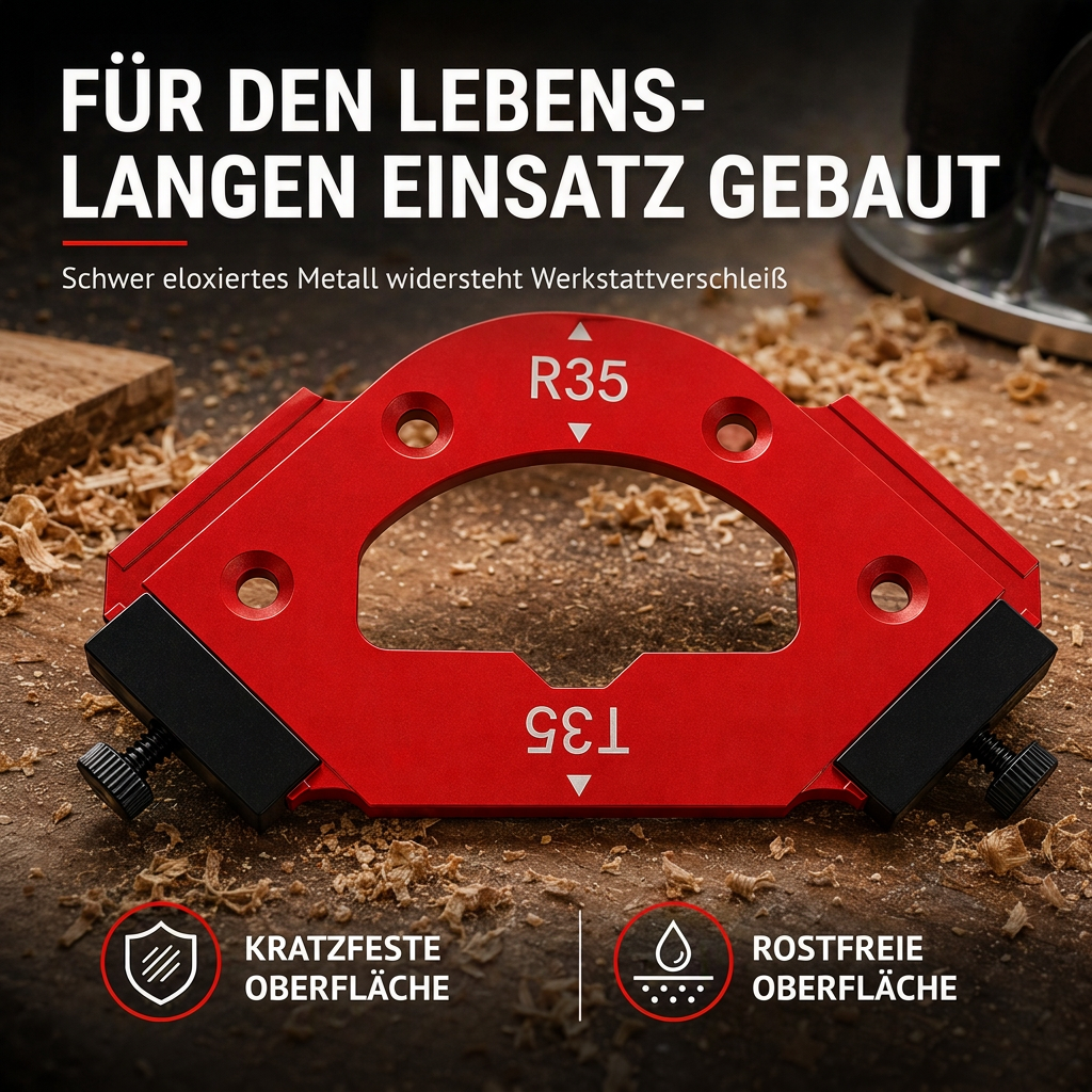 🔧 50% RABATT! 🪚 R-Winkel-Frässchablone – Für abgerundete Ecken & Holzbearbeitung ✨