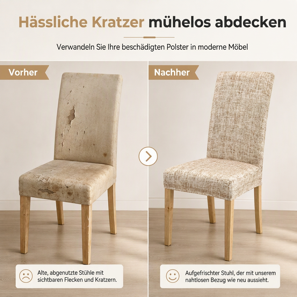 🪑 ZEITBEGRENZT 50% RABATT! ✨ Universelle dehnbare karierte Stuhlhülle – schützend, einfach anzubringen 🧺