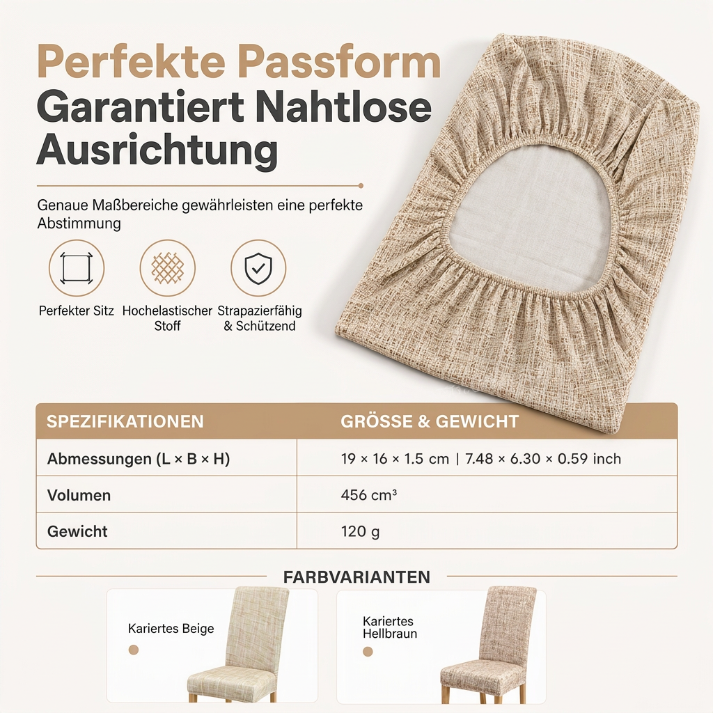 🪑 ZEITBEGRENZT 50% RABATT! ✨ Universelle dehnbare karierte Stuhlhülle – schützend, einfach anzubringen 🧺