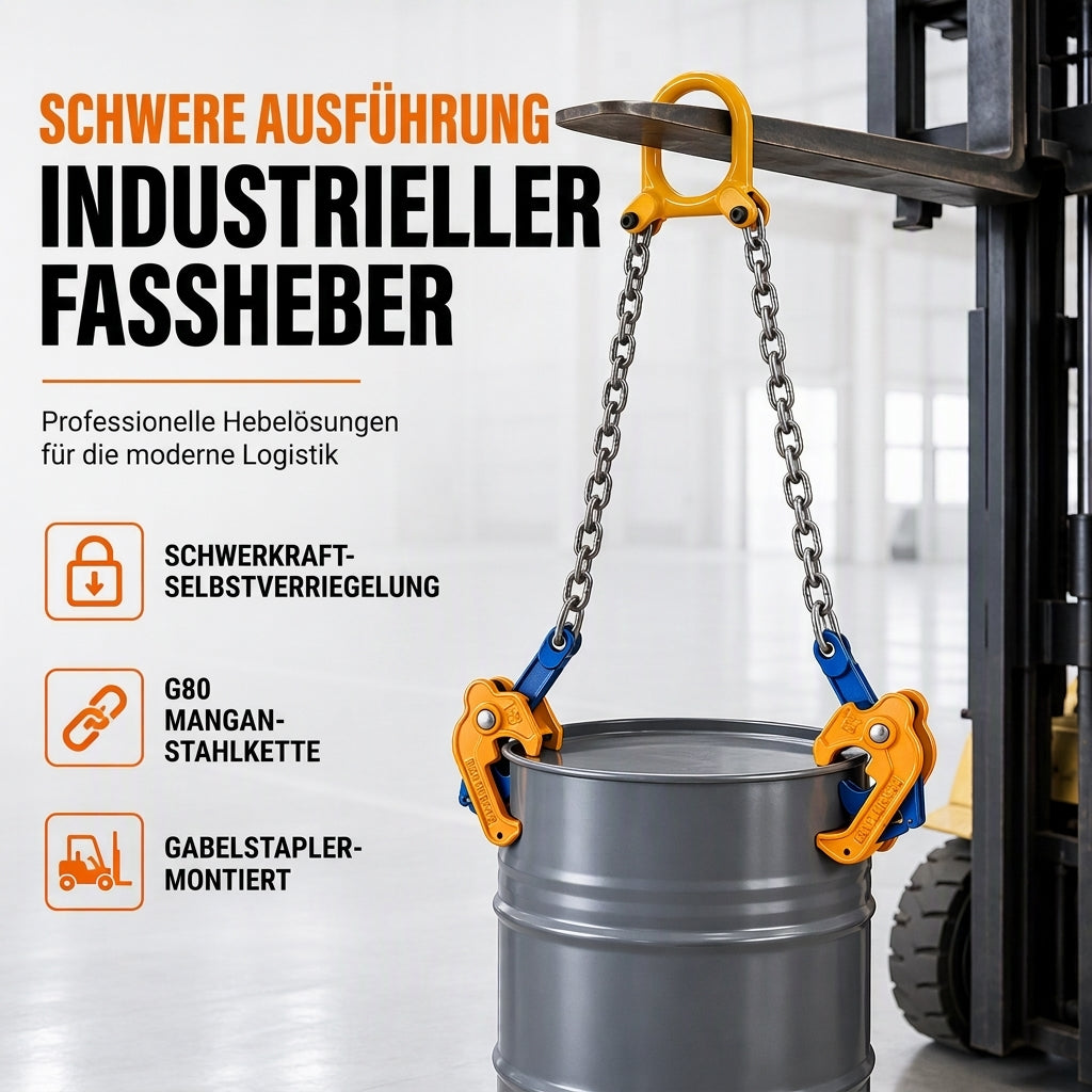 🛢️50 % RABATT✨Stabile Hebezange für Ölfässer – Hebevorrichtung für Gabelstapler und Kräne zum Heben von Stahl- und Metallfässern, robustes und sicheres Heben💥