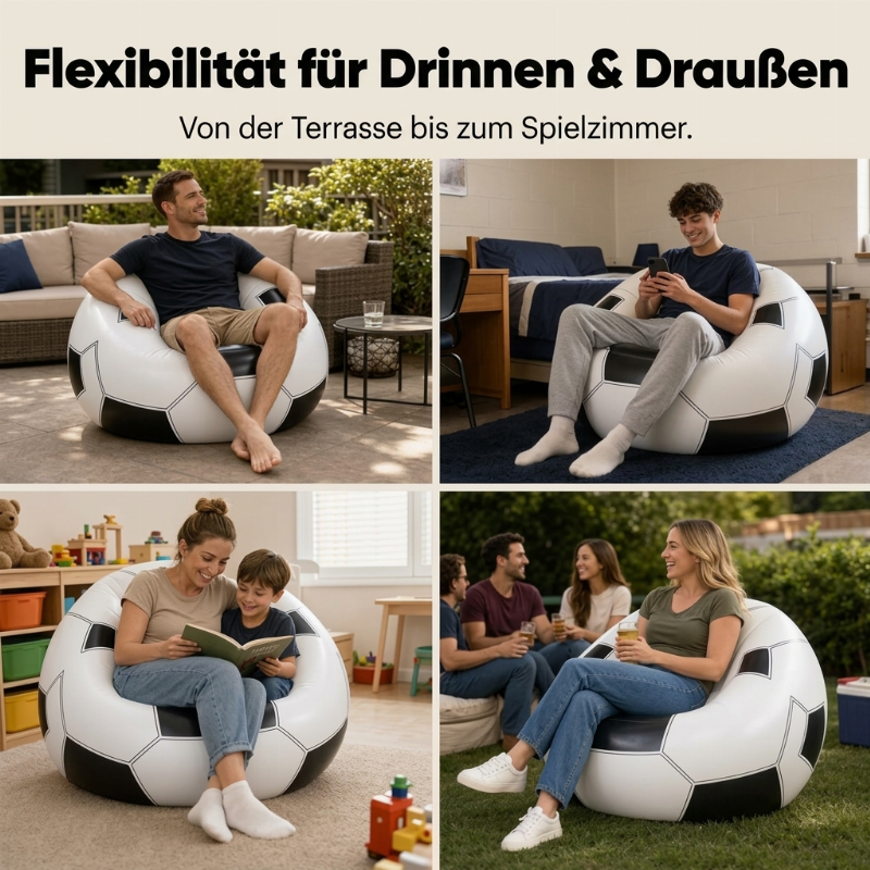 📢📢40% RABATT !!⏰Aufblasbares Sofa in Fußballform aus PVC