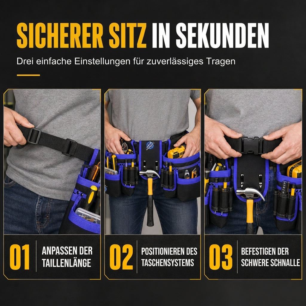 📢📢50% RABATT !!⏰Einstellbare Werkzeug-Taillantasche – mit mehreren Taschen und freihändigem Tragen ✨