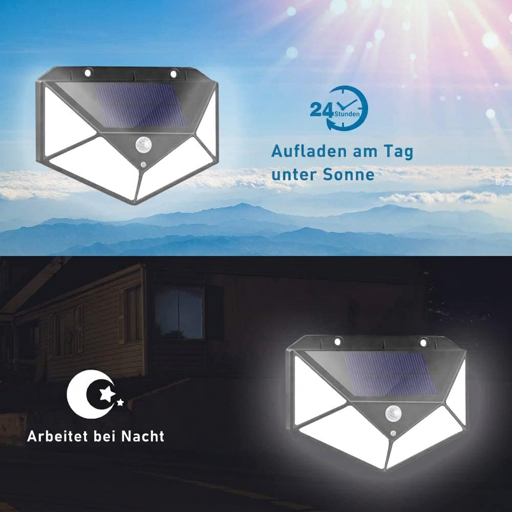 ⏳Begrenzte Zeit 50% Rabatt ☀️🏡 Solar Bewegungsmelderleuchten – 100 LED, IP65 wasserdicht, KEINE STROMKOSTEN 🔒🇬🇧