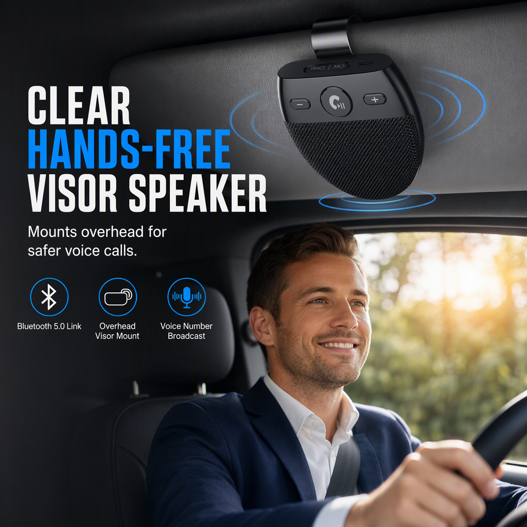 🚗 Jetzt 50 % Rabatt ✨ SP11 Sonnenblenden-Bluetooth-Freisprecheinrichtung – Freisprechen am Steuer 📞