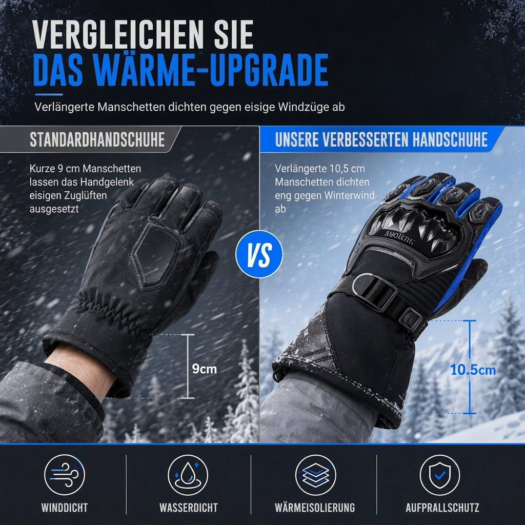 🔥50 % Rabatt🔥Wärmende Motorrad-Handschuhe mit Touchscreen, lange Stulpen, verstellbarer Verschluss, M–XXL ✨