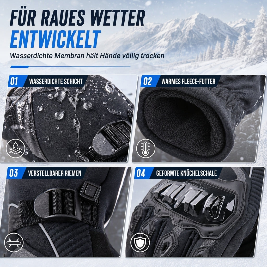 🔥50 % Rabatt🔥Wärmende Motorrad-Handschuhe mit Touchscreen, lange Stulpen, verstellbarer Verschluss, M–XXL ✨