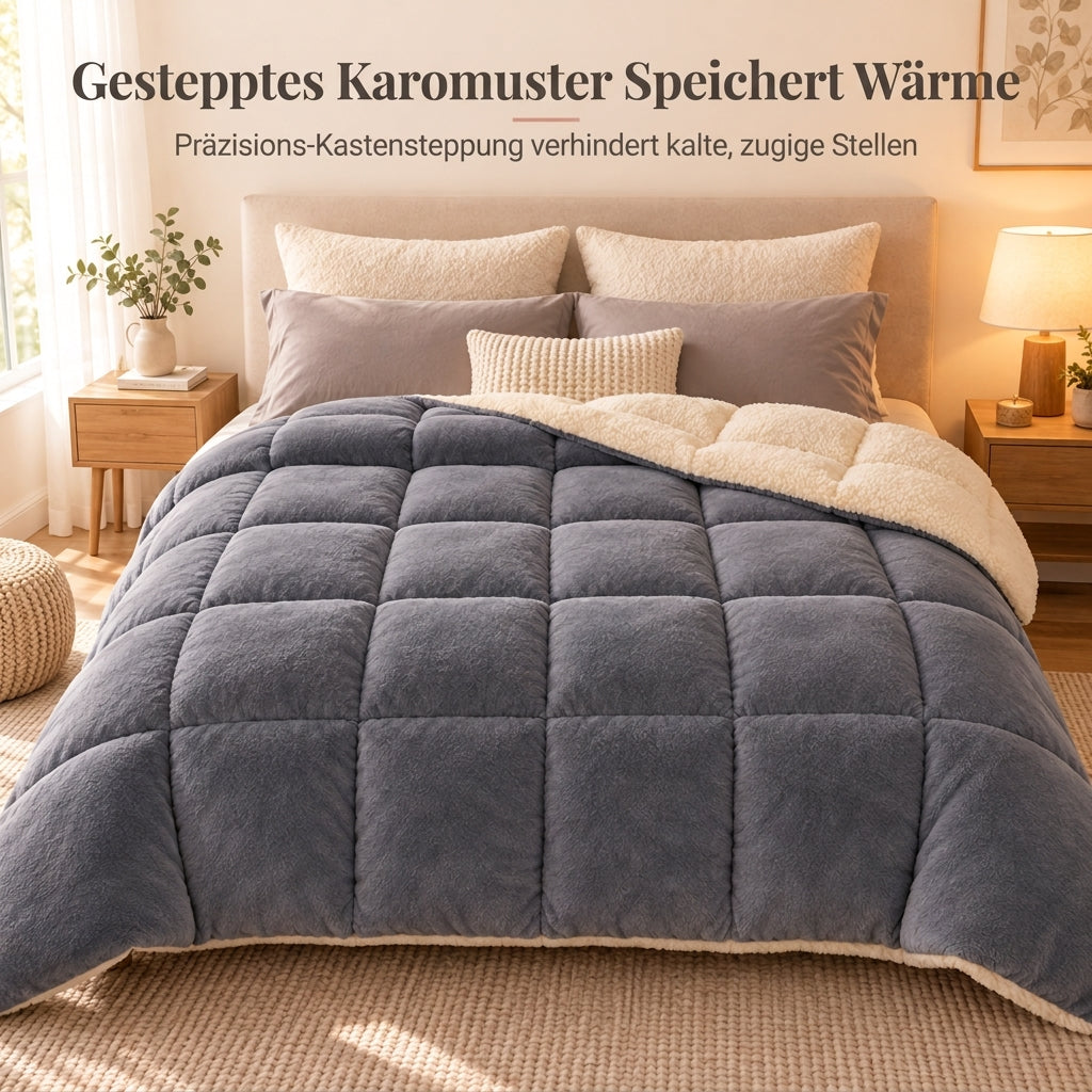 ⏳Begrenzte Zeit 50% Rabatt💥Dicker warmer Winter-Steppdecke aus Schneeflocken-Samt