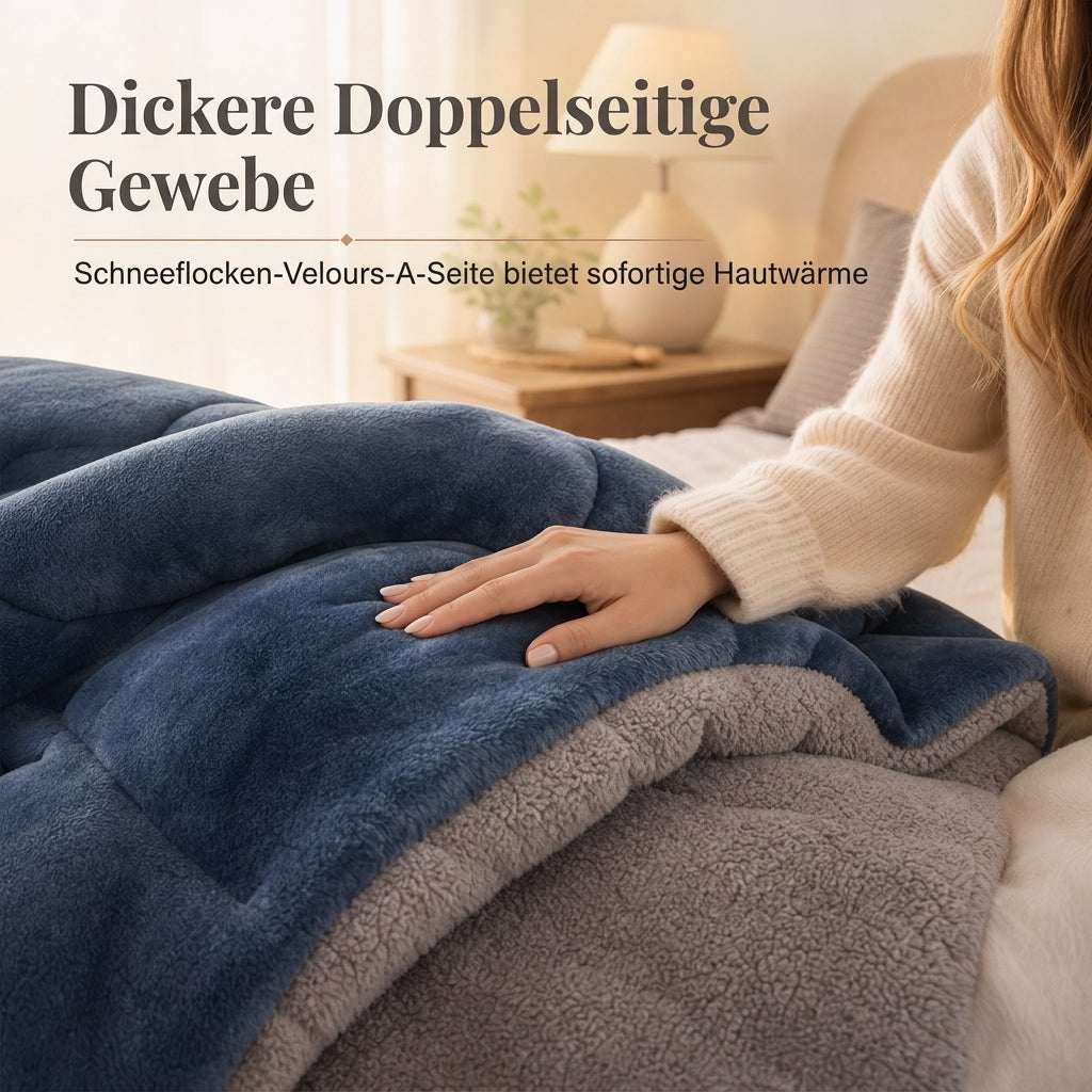 ⏳Begrenzte Zeit 50% Rabatt💥Dicker warmer Winter-Steppdecke aus Schneeflocken-Samt