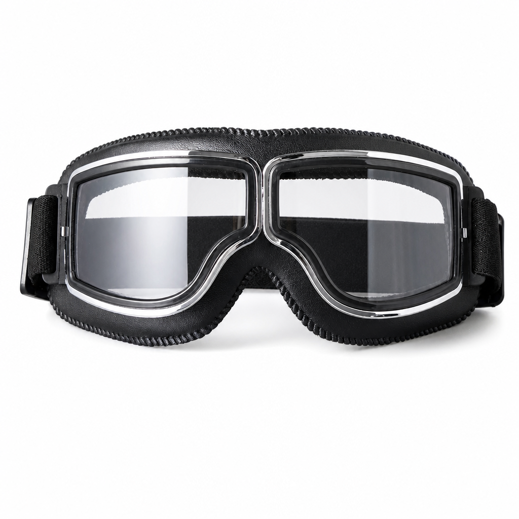 📢📢 50 % Rabatt!! ⏰ Retro-Motorradbrille im Vintage-Look – Winddichte Fahrbrille für Cruiser-Helm & Off-Road / Motocross
