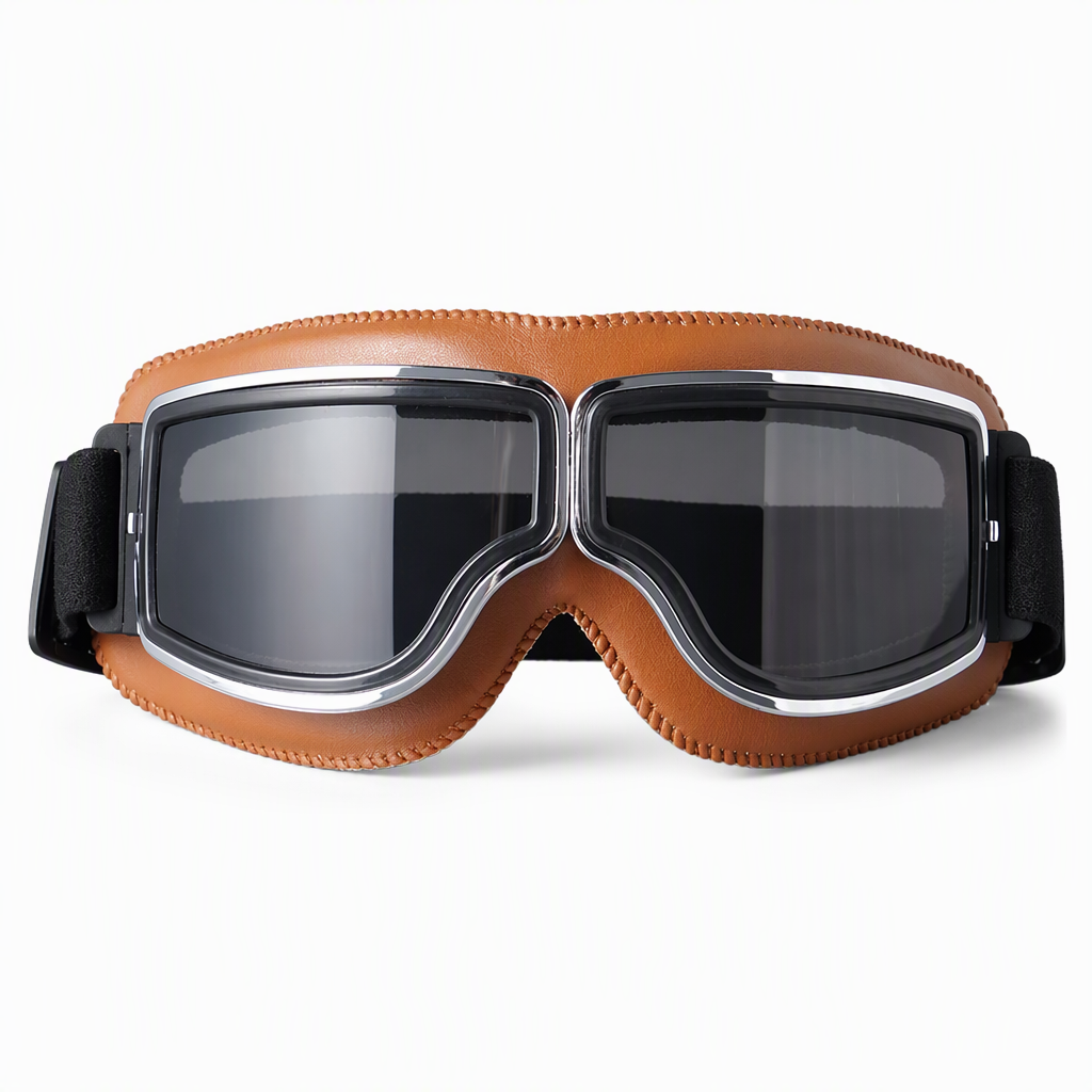 📢📢 50 % Rabatt!! ⏰ Retro-Motorradbrille im Vintage-Look – Winddichte Fahrbrille für Cruiser-Helm & Off-Road / Motocross
