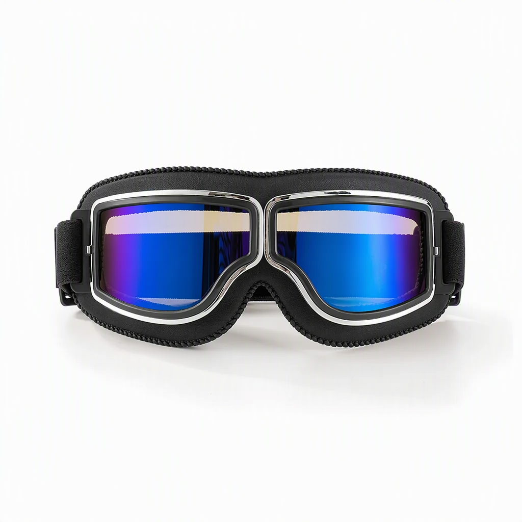 📢📢 50 % Rabatt!! ⏰ Retro-Motorradbrille im Vintage-Look – Winddichte Fahrbrille für Cruiser-Helm & Off-Road / Motocross