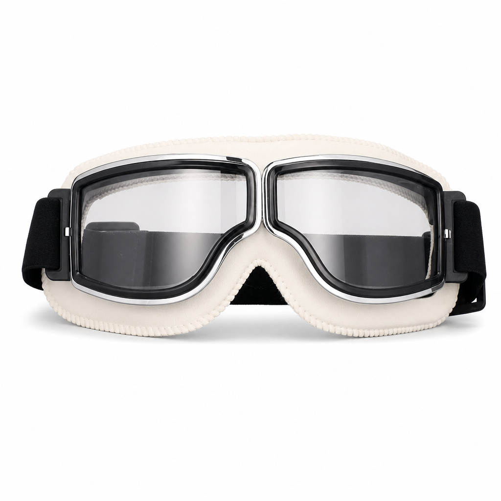 📢📢 50 % Rabatt!! ⏰ Retro-Motorradbrille im Vintage-Look – Winddichte Fahrbrille für Cruiser-Helm & Off-Road / Motocross