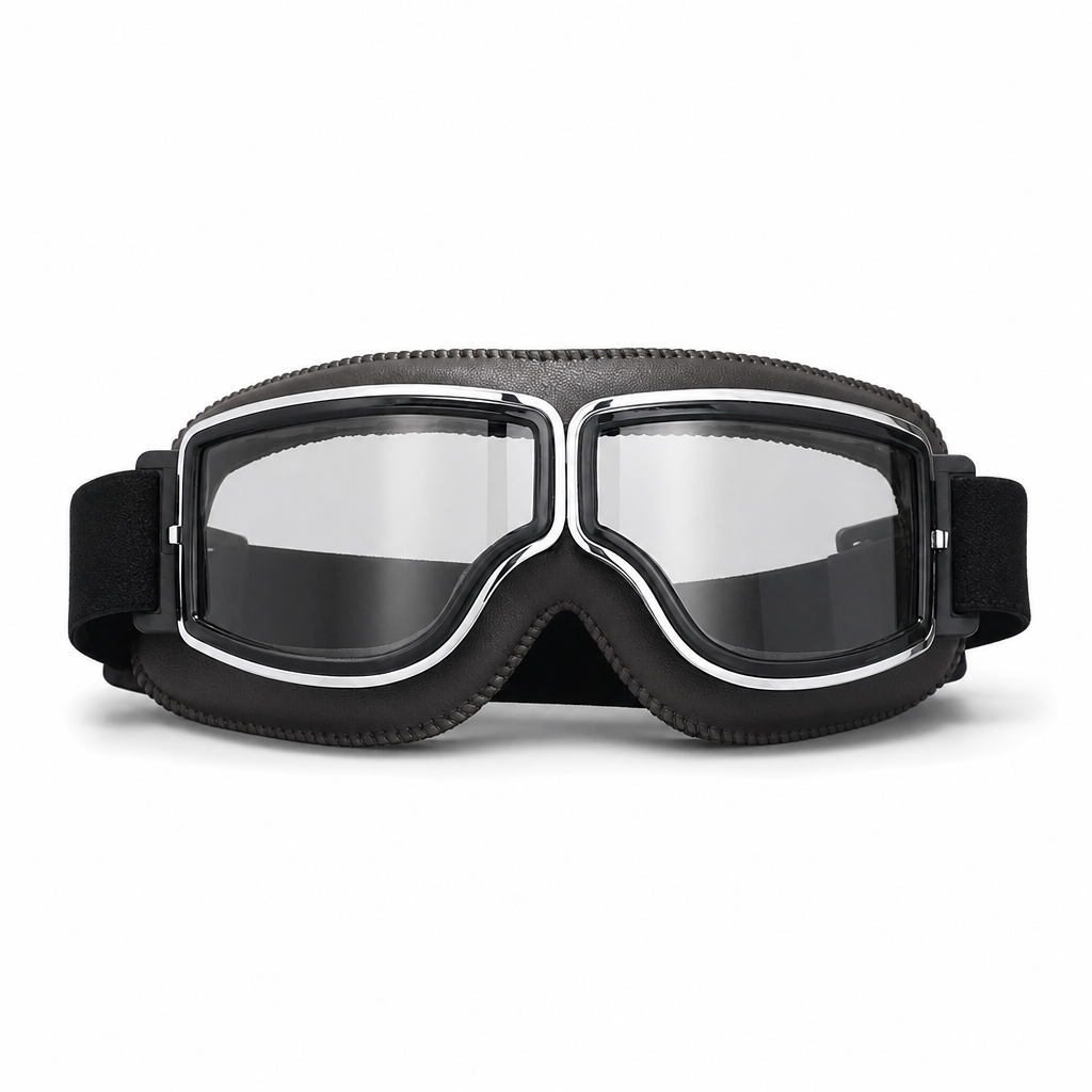 📢📢 50 % Rabatt!! ⏰ Retro-Motorradbrille im Vintage-Look – Winddichte Fahrbrille für Cruiser-Helm & Off-Road / Motocross