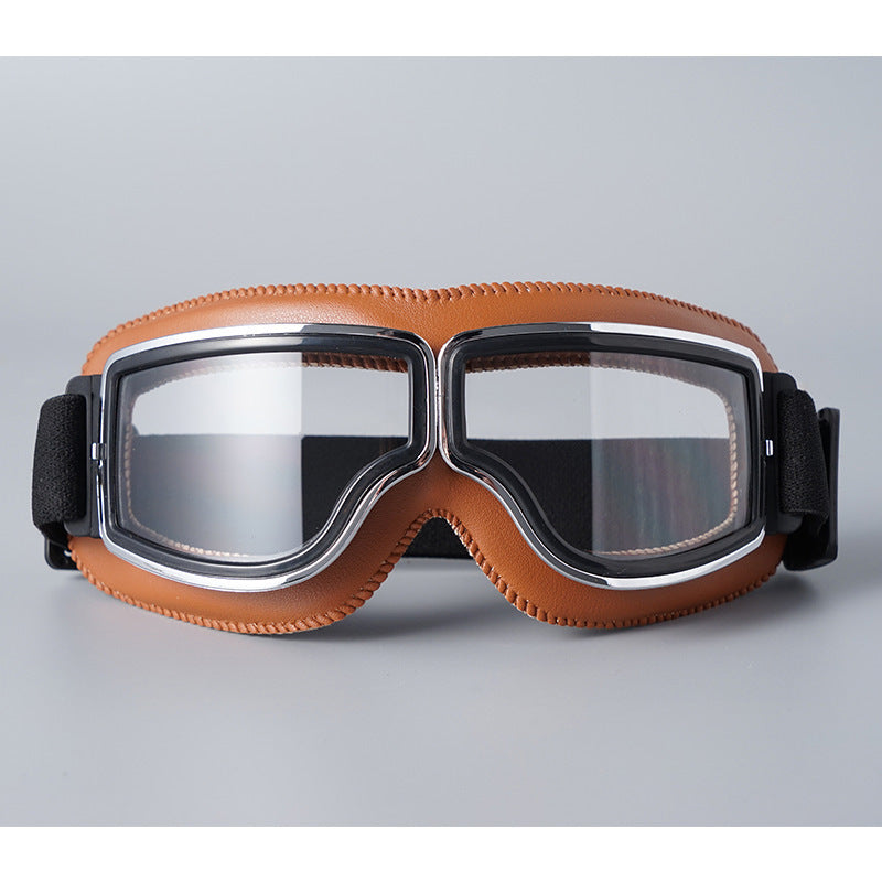 📢📢 50 % Rabatt!! ⏰ Retro-Motorradbrille im Vintage-Look – Winddichte Fahrbrille für Cruiser-Helm & Off-Road / Motocross
