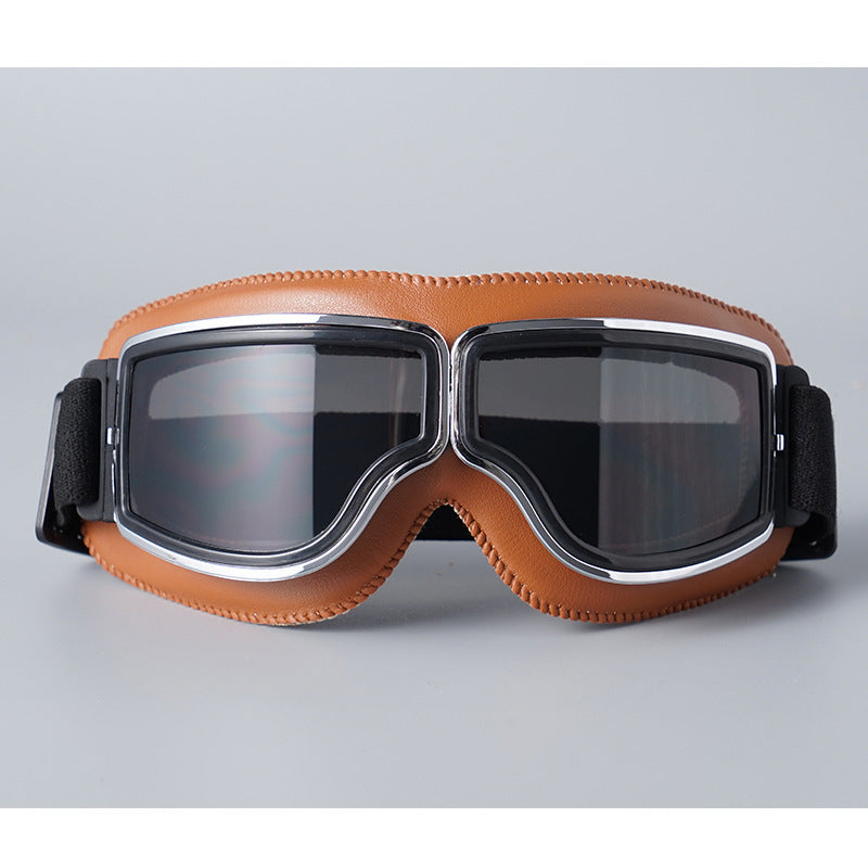 📢📢 50 % Rabatt!! ⏰ Retro-Motorradbrille im Vintage-Look – Winddichte Fahrbrille für Cruiser-Helm & Off-Road / Motocross