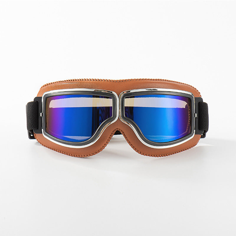📢📢 50 % Rabatt!! ⏰ Retro-Motorradbrille im Vintage-Look – Winddichte Fahrbrille für Cruiser-Helm & Off-Road / Motocross