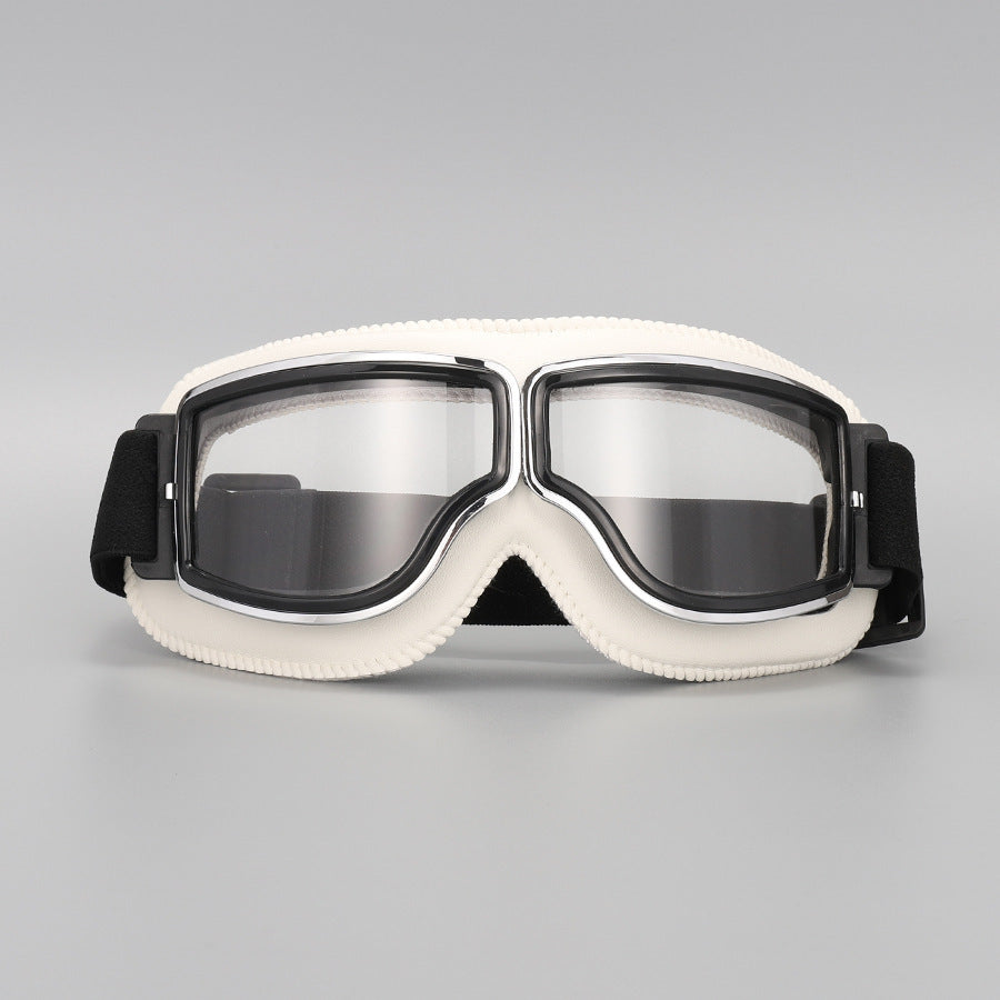📢📢 50 % Rabatt!! ⏰ Retro-Motorradbrille im Vintage-Look – Winddichte Fahrbrille für Cruiser-Helm & Off-Road / Motocross