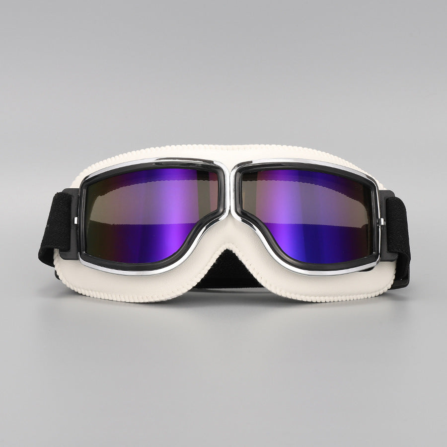 📢📢 50 % Rabatt!! ⏰ Retro-Motorradbrille im Vintage-Look – Winddichte Fahrbrille für Cruiser-Helm & Off-Road / Motocross