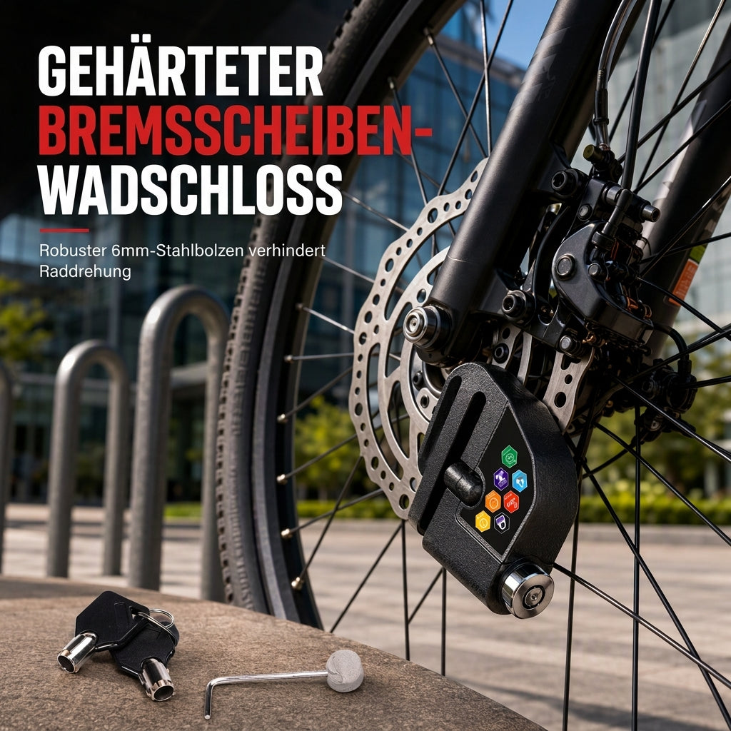 📢📢40% RABATT !!⏰Diebstahlsicherung Scheibenbrems-Alarmschloss für Fahrräder Mountainbikes Motorräder und E-Bikes