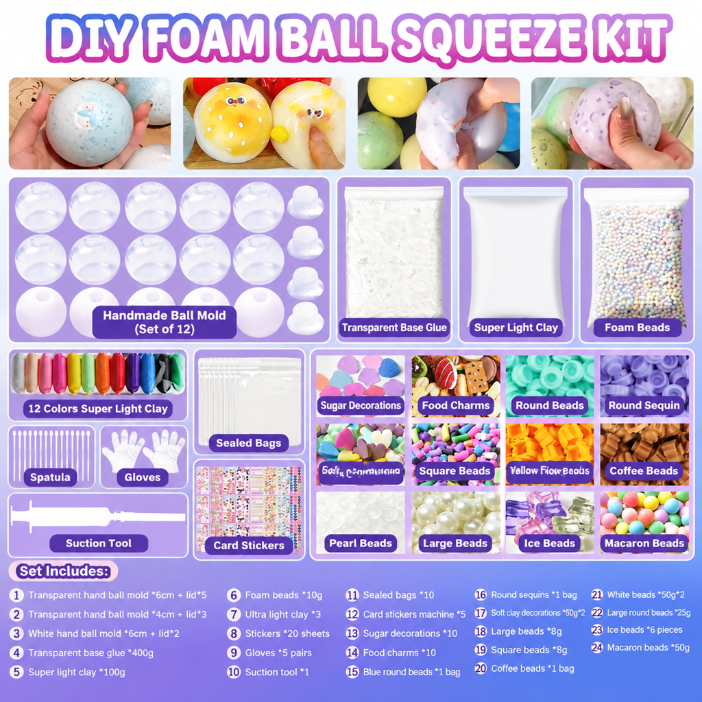 ✨ JETZT 50 % RABATT ✨DIY-Knetball-Bastelset – Squishy-Bälle selbst gestalten-Gcom