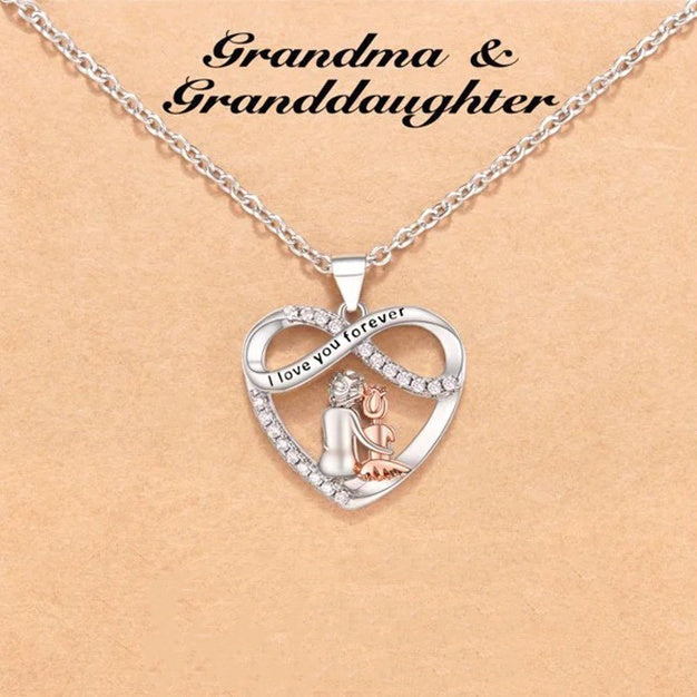 Modische Damen-Herzkette mit Herzanhänger „I Love You Forever“ – Romantische Halskette mit funkelndem Strass