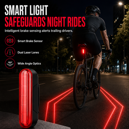 📢📢 50% RABATT🚴Intelligentes Fahrrad-Rücklicht mit Bremslicht-Sensor & Laser-Warnfunktion