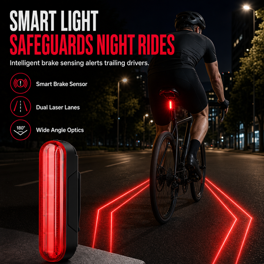 📢📢 50% RABATT🚴Intelligentes Fahrrad-Rücklicht mit Bremslicht-Sensor & Laser-Warnfunktion