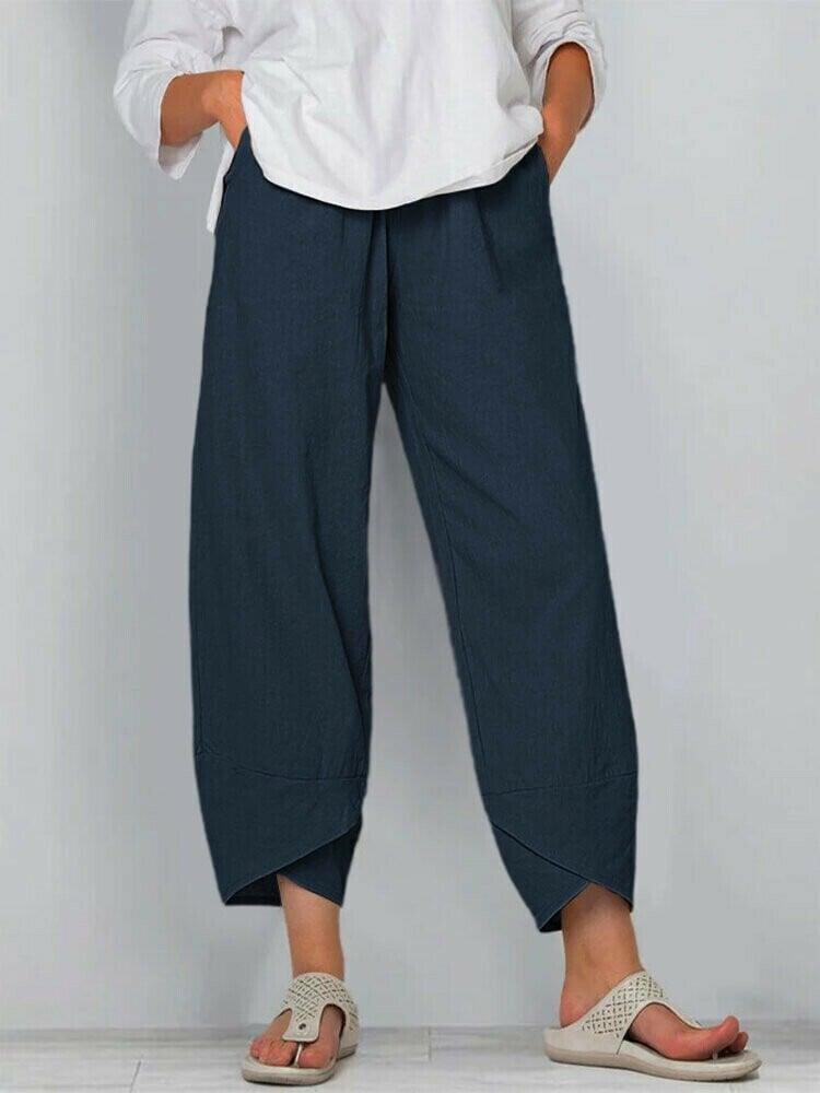 👖Jetzt 59 % Rabatt!✨Vintage-Hose mit asymmetrischem Gummibund und Taschen – Einzigartiges Design, bequeme Passform und funktionaler Stil🌸